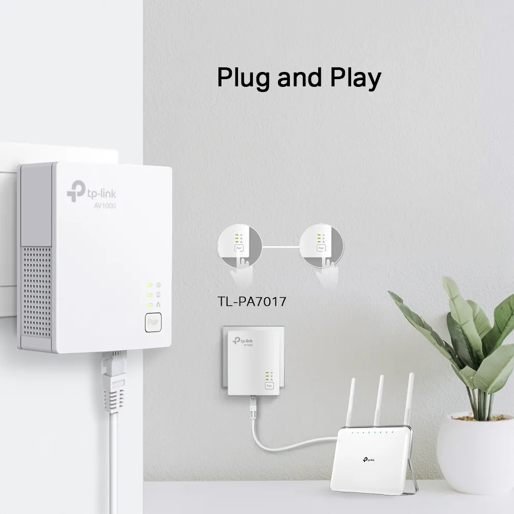 TP-Link TL-PA7017 KIT AV1000 Gigabit Powerline Starter Kit TP-Link TL-PA7017 KIT AV1000 Gigabit Powerline Starter Kit