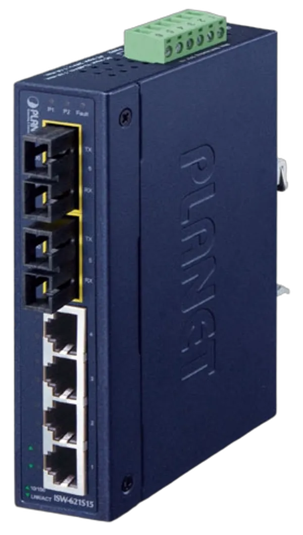 PLANET 4+2 100FX Port Single mode Industrial Ethernet