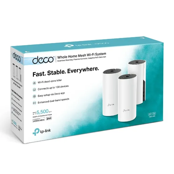 TP-Link Deco M4(3-pack) AC1200 Whole Home Mesh Wi-Fi System