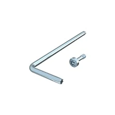 wAPR-2nD&EC200A-EU router with included L-shaped hex key and silver mounting screw on a white background. wAPR-2nD&EC200A-EU router with included L-shaped hex key and silver mounting screw on a white background.