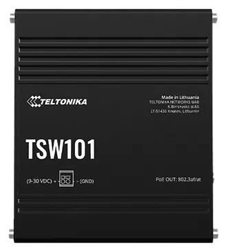Teltonika · Switch · TSW101 · 5 Port Gigabit Industrial unmanaged POE Switch