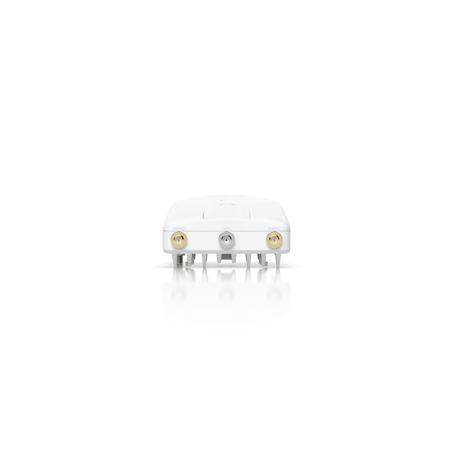 Ubiquiti Wave MLO5 Funkgerät mit 5 GHz, 5+ Gbps, 10 GbE- und SFP+-Ports in Frontansicht auf schwarzem Hintergrund mit