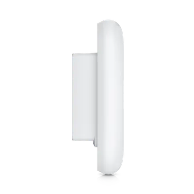 Ubiquiti UniFi Access Reader Lite NFC- und Bluetooth-Leser in Seitenansicht mit glattem, weißem Gehäuse und rechteckiger Ubiquiti UniFi Access Reader Lite NFC- und Bluetooth-Leser in Seitenansicht mit glattem, weißem Gehäuse und rechteckiger