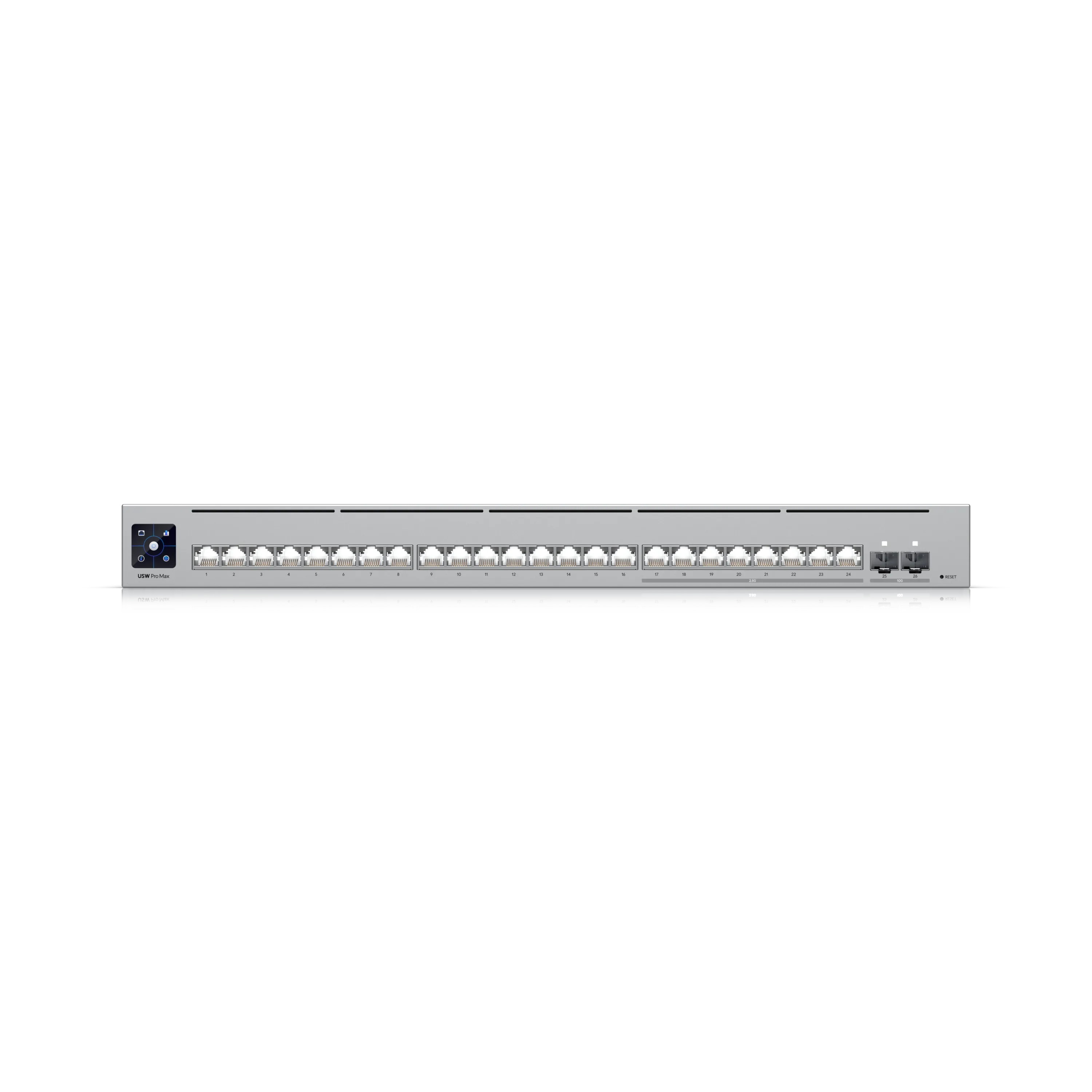 Ubiquiti UniFi Switch USW-Pro-Max-24-POE 400W PoE++ mit 24 RJ45-Ports, 2 SFP+-Slots und Touchscreen für professionelle Ubiquiti UniFi Switch USW-Pro-Max-24-POE 400W PoE++ mit 24 RJ45-Ports, 2 SFP+-Slots und Touchscreen für professionelle