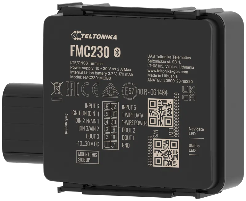 TELTONIKA TELEMATICS FMC230 Wasserdichter 4G LTE Cat 1 Tracker mit flexiblen Eingängen EMEA