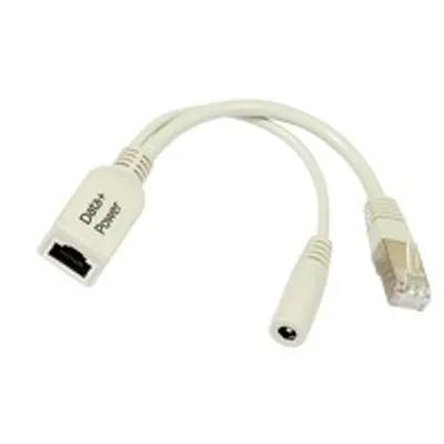 Cavo splitter PoE MikroTik SXTsq Lite2 con connettore RJ45, jack DC e porta femmina Data+Power per alimentazione e rete.