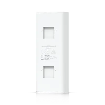 Ubiquiti Access Gate Starter Kit Rückansicht mit Regulierungslabel, QR-Code und Zertifizierungslogos sowie Montagepunkten