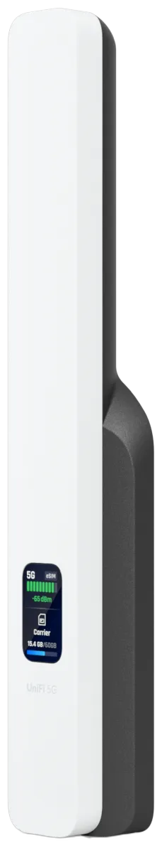 Ubiquiti UniFi 5G Backup • 5G RedCap/4G LTE • 1x Nano-SIM or eSIM • 1x GbE • PoE in • U5G