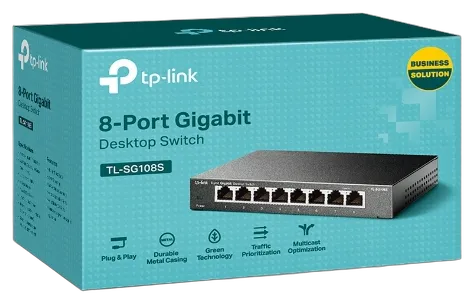 TP-Link TL-SG108S 8-Port Gigabit Desktop Switch TP-Link TL-SG108S 8-Port Gigabit Desktop Switch