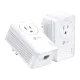 Kit INTD TP-LINK Powerline TL-WPA4221 AV600 con due adattatori white: uno inclinato con presa elettrica e porte Ethernet,