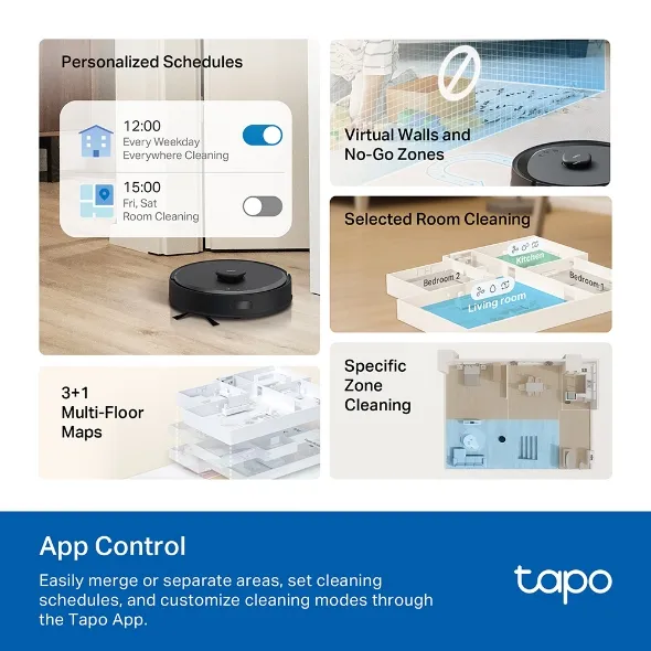 TP-Link Tapo RV30 Max Plus weiß 5300Pa Saugrob. m. Wischfunkt.