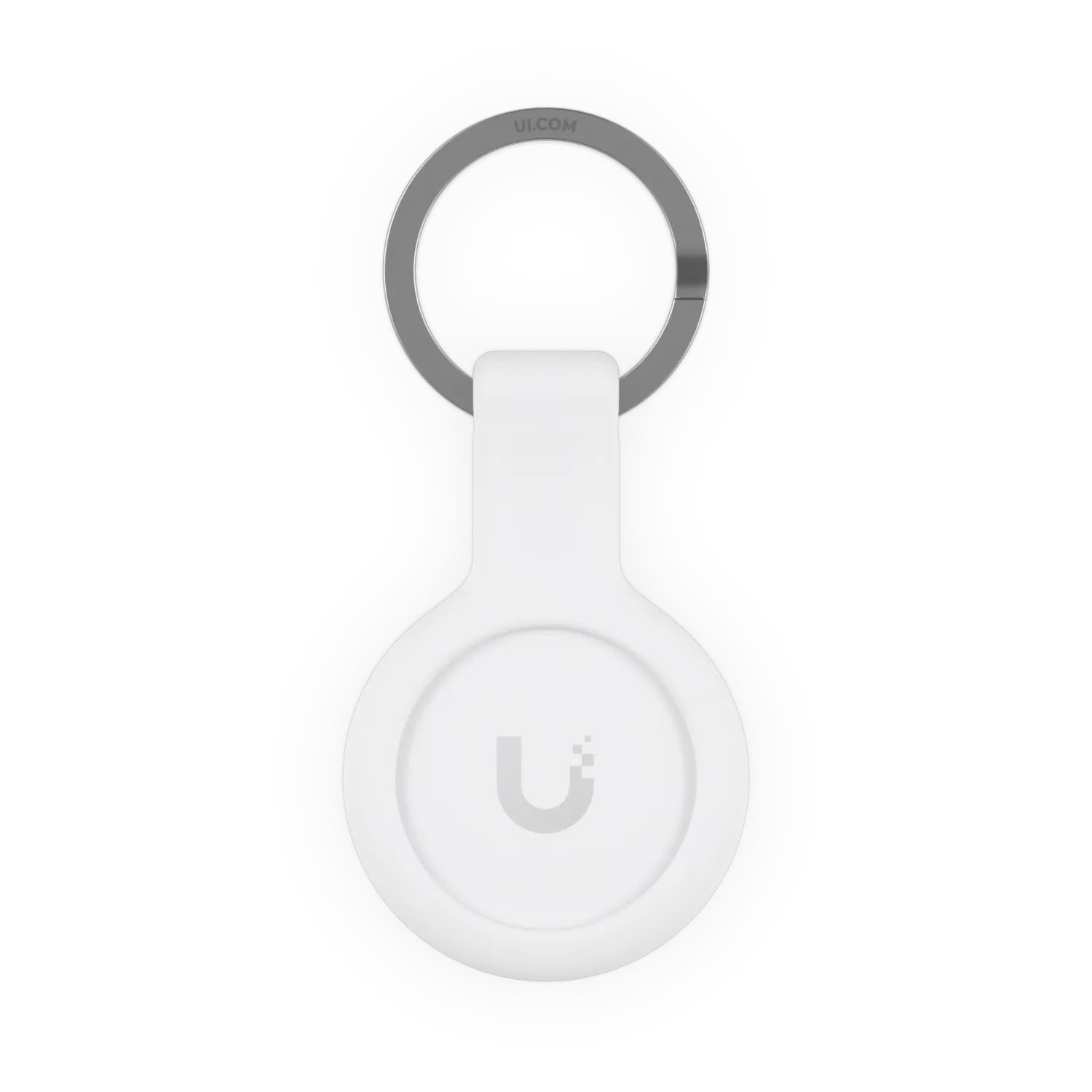 Ubiquiti Access G2 Starter Kit NFC-Schlüsselanhänger mit silbernem Ring und geprägtem U-Logo für professionelle