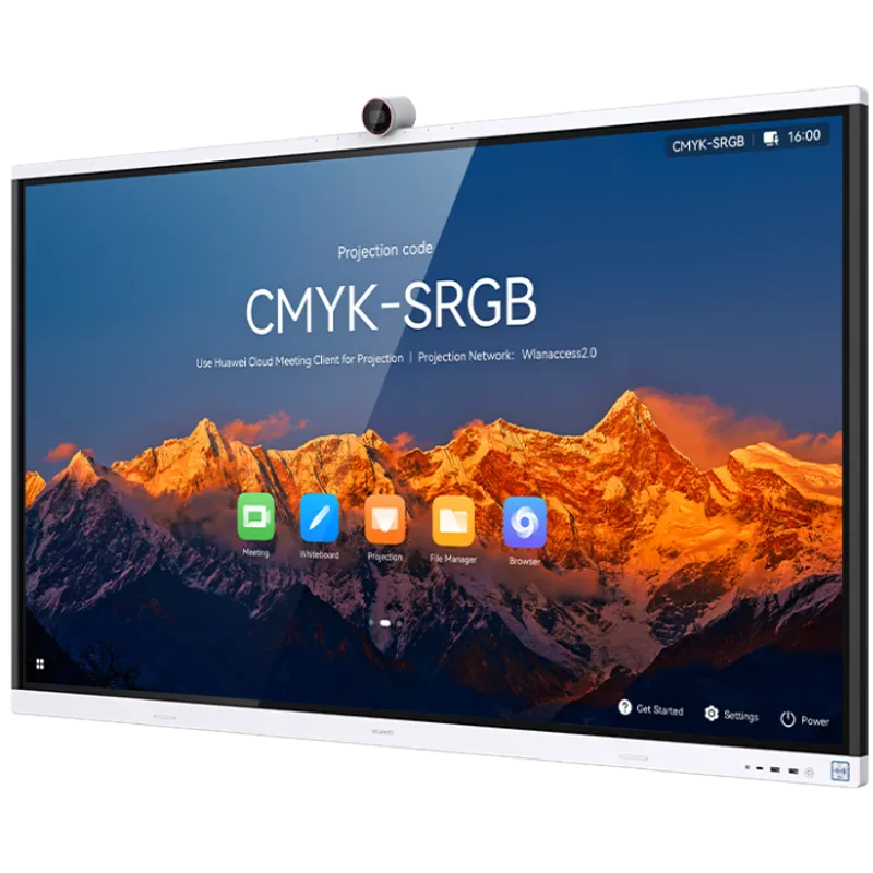 HUAWEI IdeaHub S2 75-Zoll-Intelligentes Kollaborationsdisplay mit Infrarot-Touchscreen in Jadeweiß, gezeigt mit