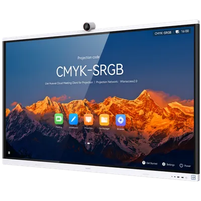 HUAWEI IdeaHub S2 75-Zoll-Intelligentes Kollaborationsdisplay mit Infrarot-Touchscreen in Jadeweiß, gezeigt mit HUAWEI IdeaHub S2 75-Zoll-Intelligentes Kollaborationsdisplay mit Infrarot-Touchscreen in Jadeweiß, gezeigt mit