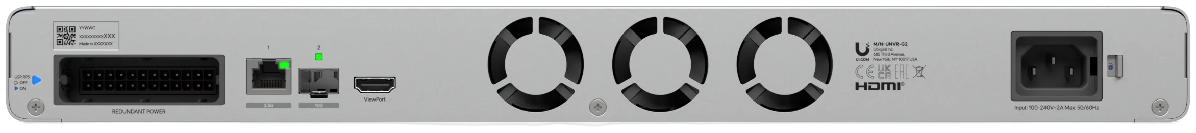 Ubiquiti UniFi Network Video Recorder G2 • 20x 4K • 4x 2.5/3.5" • 1x 2.5 GbE • 1x SFP+ • 1x HDMI • UNVR-G2