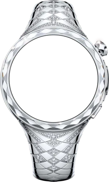 HUAWEI WATCH Ultimate 2 (March-B39) in Green with silver gem-encrusted case and integrated band, featuring a deep green