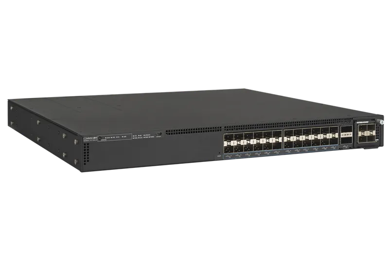 RUCKUS Networks switch fully managed layer 3 26 port • 24x SFP+ • 2x QSFP+ • 1 modular optional slot • 3 fans • 19" • icx7550-24f-e2-r3 • 2x 400 W AC PSU