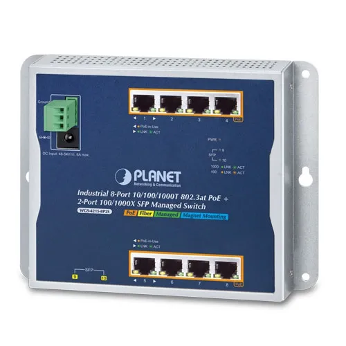 PLANET Industrial 8-Port 10/100/1000T 802.3at PoE + 2-Port PLANET Industrial 8-Port 10/100/1000T 802.3at PoE + 2-Port