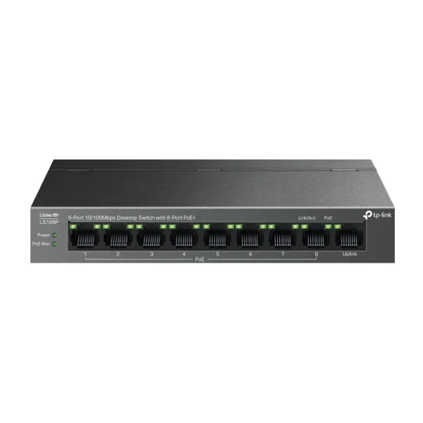 TP-Link LiteWave LS109P switch No administrado Fast Ethernet (10/100) Energía sobre Ethernet (PoE) Negro