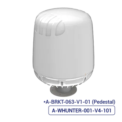 Poynting A-WHUNTER-001-V3-102 Marine-5G/LTE-Antenne mit 6x4x4 MIMO, weißer Kuppel auf Metallfuß für Küsten- und