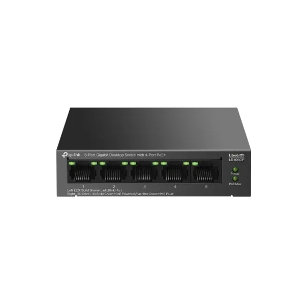 TP-Link LS105GP 5-Port Gigabit Desktop Switch with 4-Port PoE+