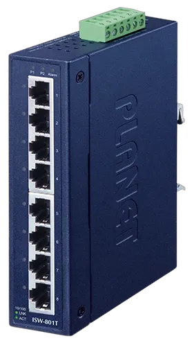 PLANET 5-Port 10/100TX Industrial Fast Ethernet Switch PLANET 5-Port 10/100TX Industrial Fast Ethernet Switch