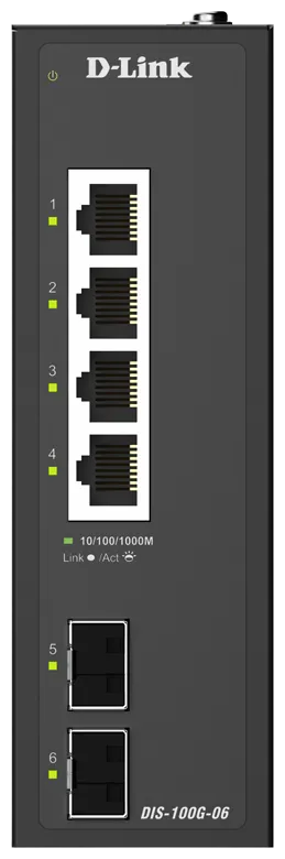 D-Link DIS-100G-06 Switch Industrial Gigabit 4 Puertos + 2 SFP