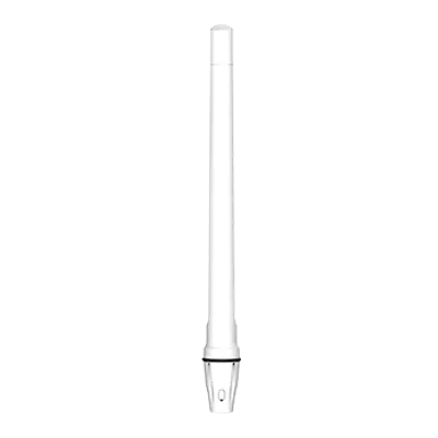 Antenne Poynting A-OMNI-0280-02-V1 blanche 5G/LTE omnidirectionnelle 4dBi avec connecteur SMA mâle montée sur mât ou mur.