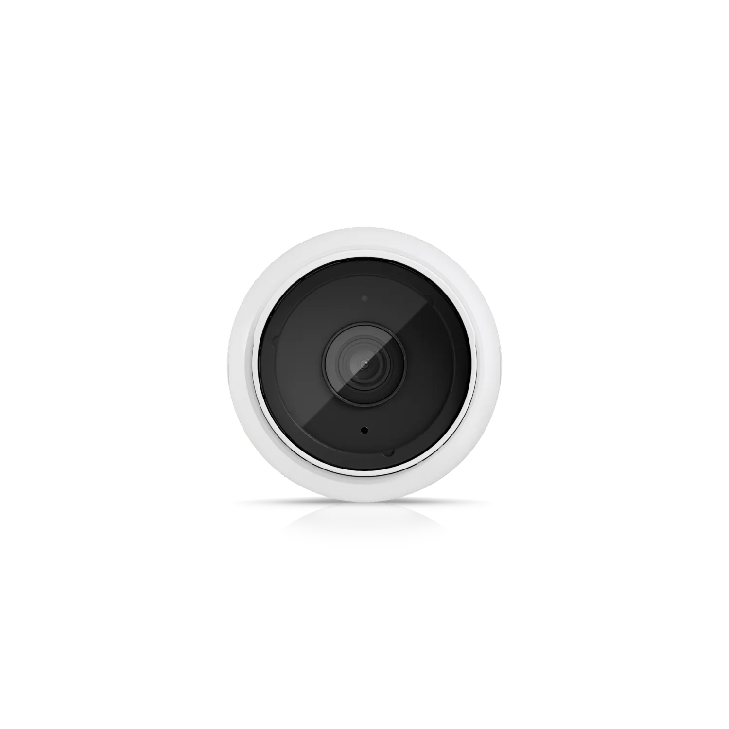 Ubiquiti Video Kamera UVC-G5-Bullet 3er-Pack, weiße runde Überwachungskamera mit schwarzem Objektiv und Reflektion auf