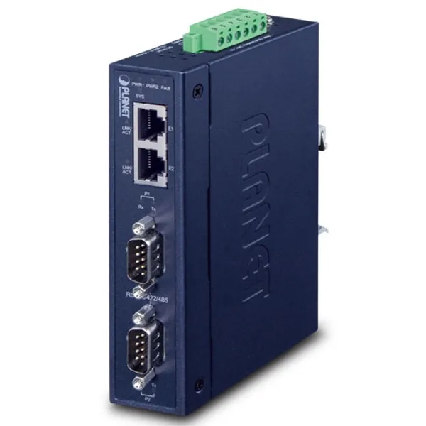 PLANET 2-Port RS232/RS422/RS485 Serial-Ethernet 2x10/100TX