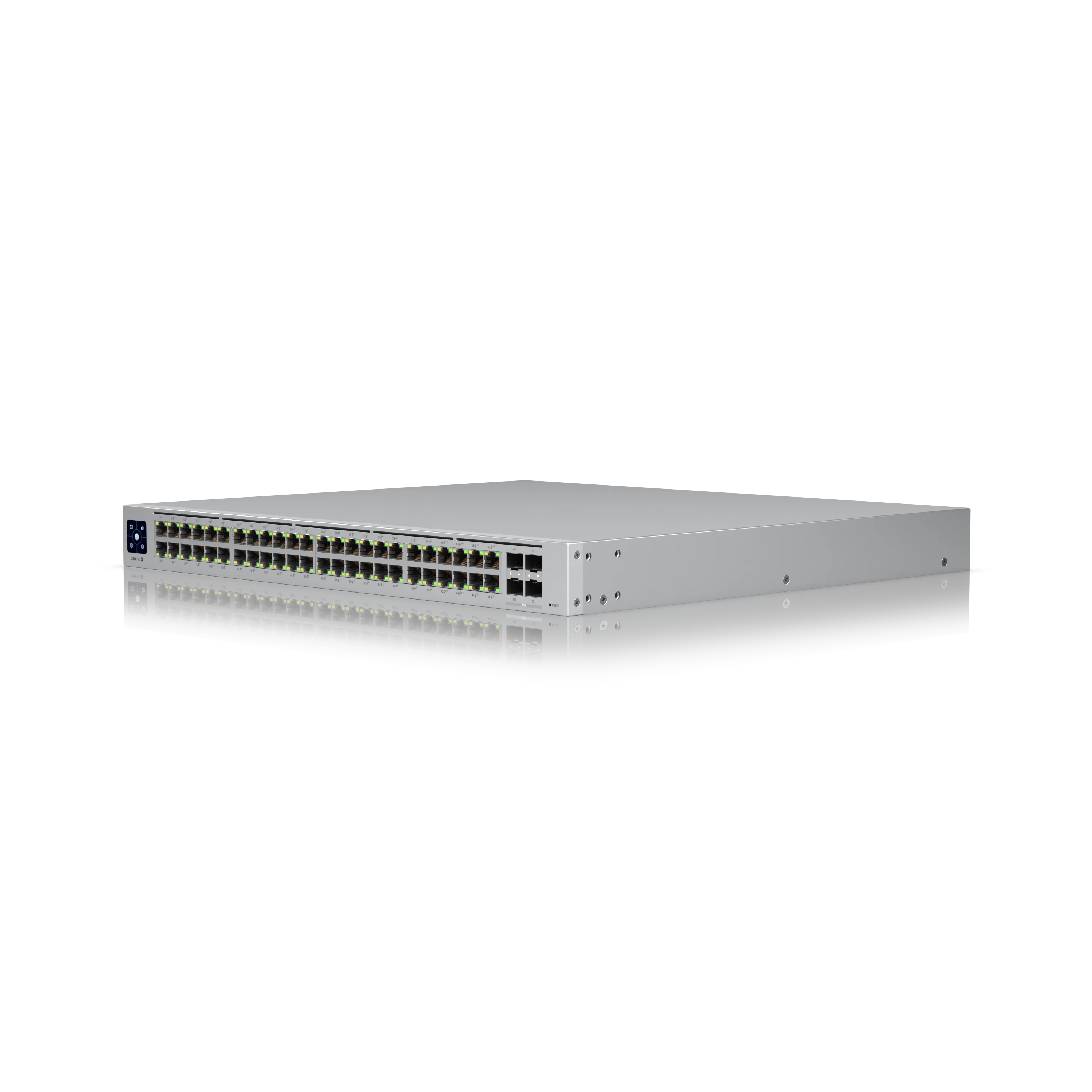 Ubiquiti UniFi Switch USW-Pro-48-POE Gen2 600W PoE mit 48 Ethernet-Ports, SFP+-Anschlüssen und Display in silbernem Ubiquiti UniFi Switch USW-Pro-48-POE Gen2 600W PoE mit 48 Ethernet-Ports, SFP+-Anschlüssen und Display in silbernem