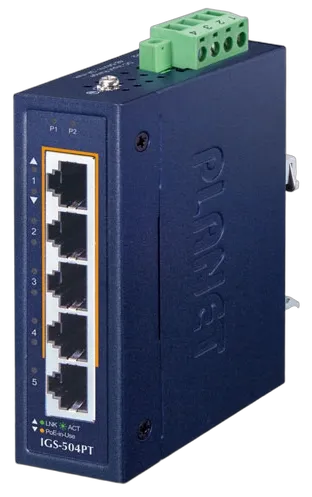 PLANET Industrial 4-Port PoE Switch +1xGE + 1xSFP IGS-614HPT