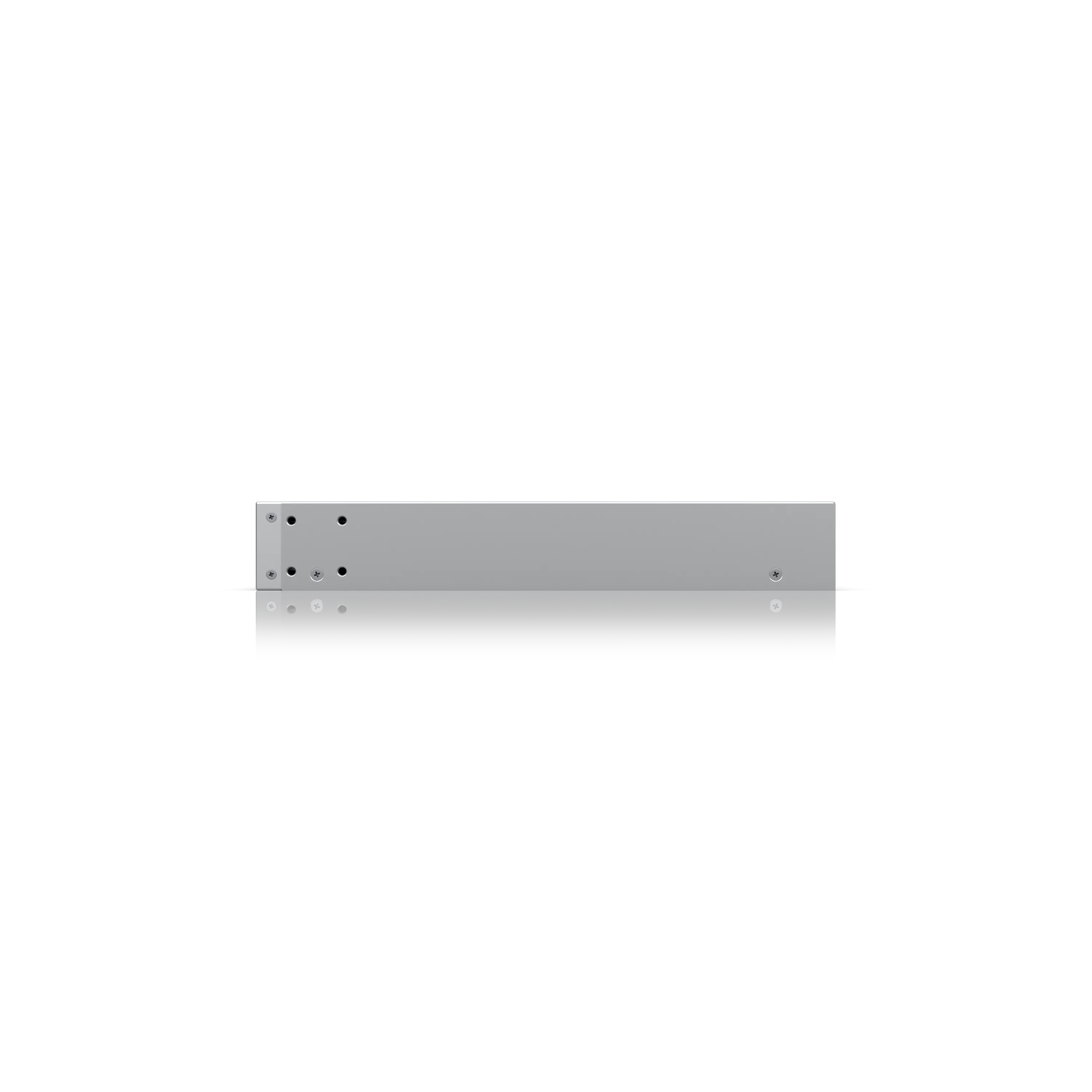 Ubiquiti UniFi Switch USW-Pro-24-POE Gen2 400W PoE in Seitenansicht: silbernes Metallgehäuse mit Rack-Montageösen,