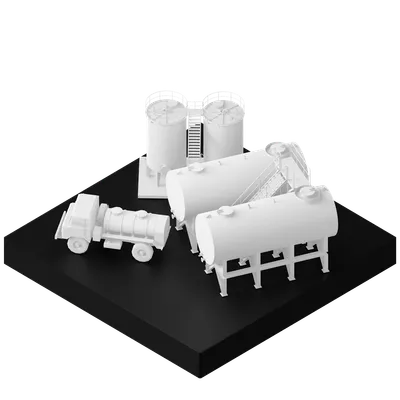 EssentialCare (2-Jahre) für FlexModule Mini VDSL-Modul zeigt ein industrielles 3D-Modell mit Silos, Tanks und Tanklaster EssentialCare (2-Jahre) für FlexModule Mini VDSL-Modul zeigt ein industrielles 3D-Modell mit Silos, Tanks und Tanklaster