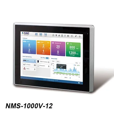 Controlador NMS-360 para gestión de energía renovable con pantalla táctil mostrando dashboard de 512 nodos, gráficos de Controlador NMS-360 para gestión de energía renovable con pantalla táctil mostrando dashboard de 512 nodos, gráficos de