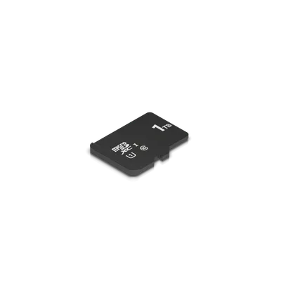 Scheda microSD Ubiquiti MSD-256GB da 256GB in formato microSDXC nera con scritta 1TB e simboli visibile in dettaglio. Scheda microSD Ubiquiti MSD-256GB da 256GB in formato microSDXC nera con scritta 1TB e simboli visibile in dettaglio.