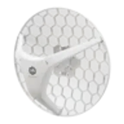 Antenna wireless MikroTik LHG 5 ax con riflettore a nido d'ape da 24.5dBi e alimentazione PoE Gigabit per connessioni ad