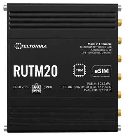 TELTONIKA NETWORKS RUTM20 5G/LTE DUAL SIM eSIM POE Router with GLOBAL Telit Modem TELTONIKA NETWORKS RUTM20 5G/LTE DUAL SIM eSIM POE Router with GLOBAL Telit Modem