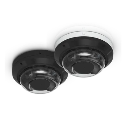 Ubiquiti UniFi Video Camera AI Multi Sensor 2 Außenkamera mit 4K, IR und IP66 in Weiß, zwei Kuppelkameras mit Glasdom und Ubiquiti UniFi Video Camera AI Multi Sensor 2 Außenkamera mit 4K, IR und IP66 in Weiß, zwei Kuppelkameras mit Glasdom und