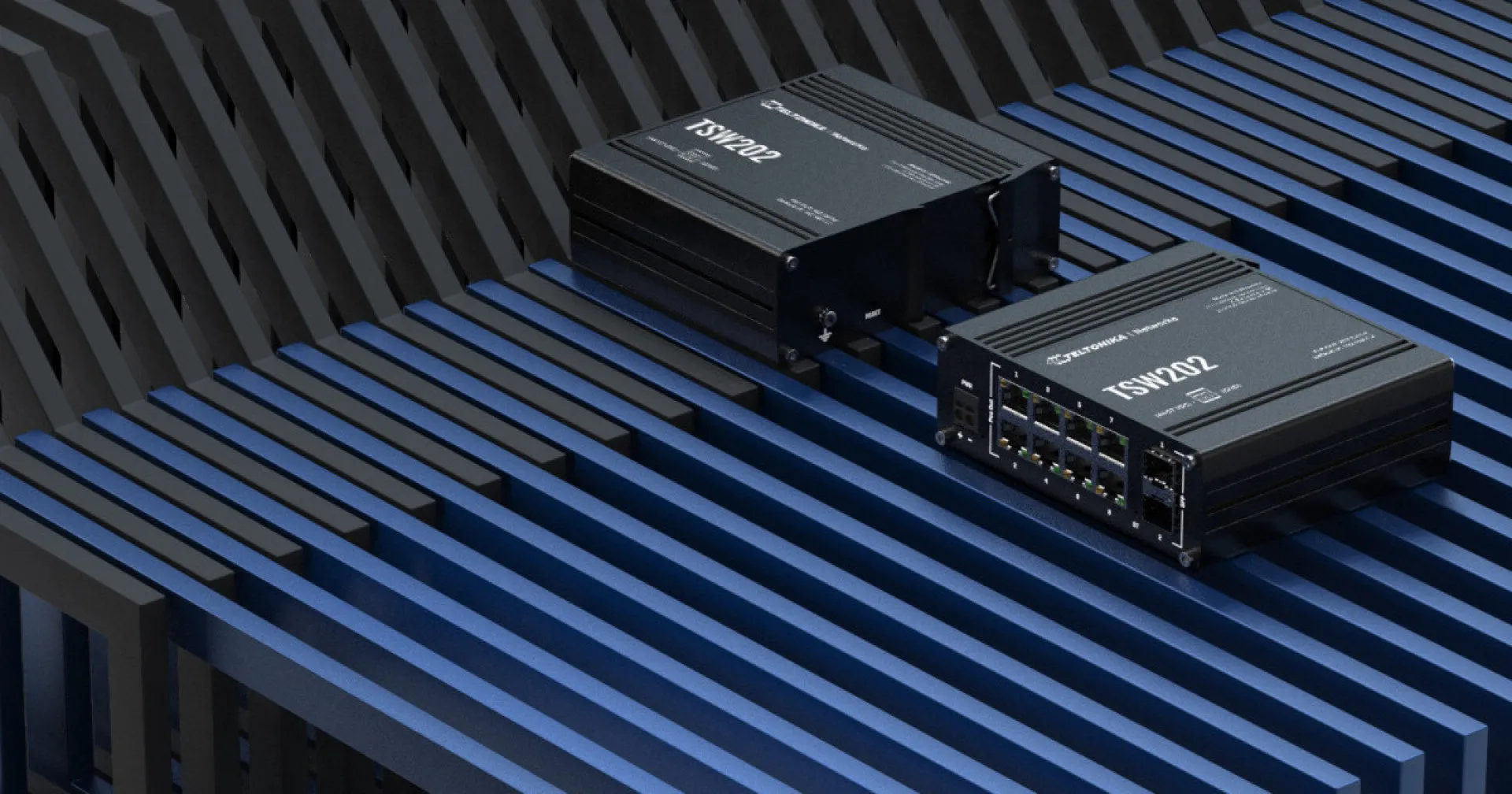Teltonika TSW202 Industrieller managed Gigabit PoE+ Switch mit 8 Ports und 2 SFP
