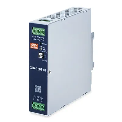 Блок питания PLANET SDR-480-48 48В 480Вт для DIN-рейки с синей передней панелью, зелёными клеммами, регулятором и Блок питания PLANET SDR-480-48 48В 480Вт для DIN-рейки с синей передней панелью, зелёными клеммами, регулятором и