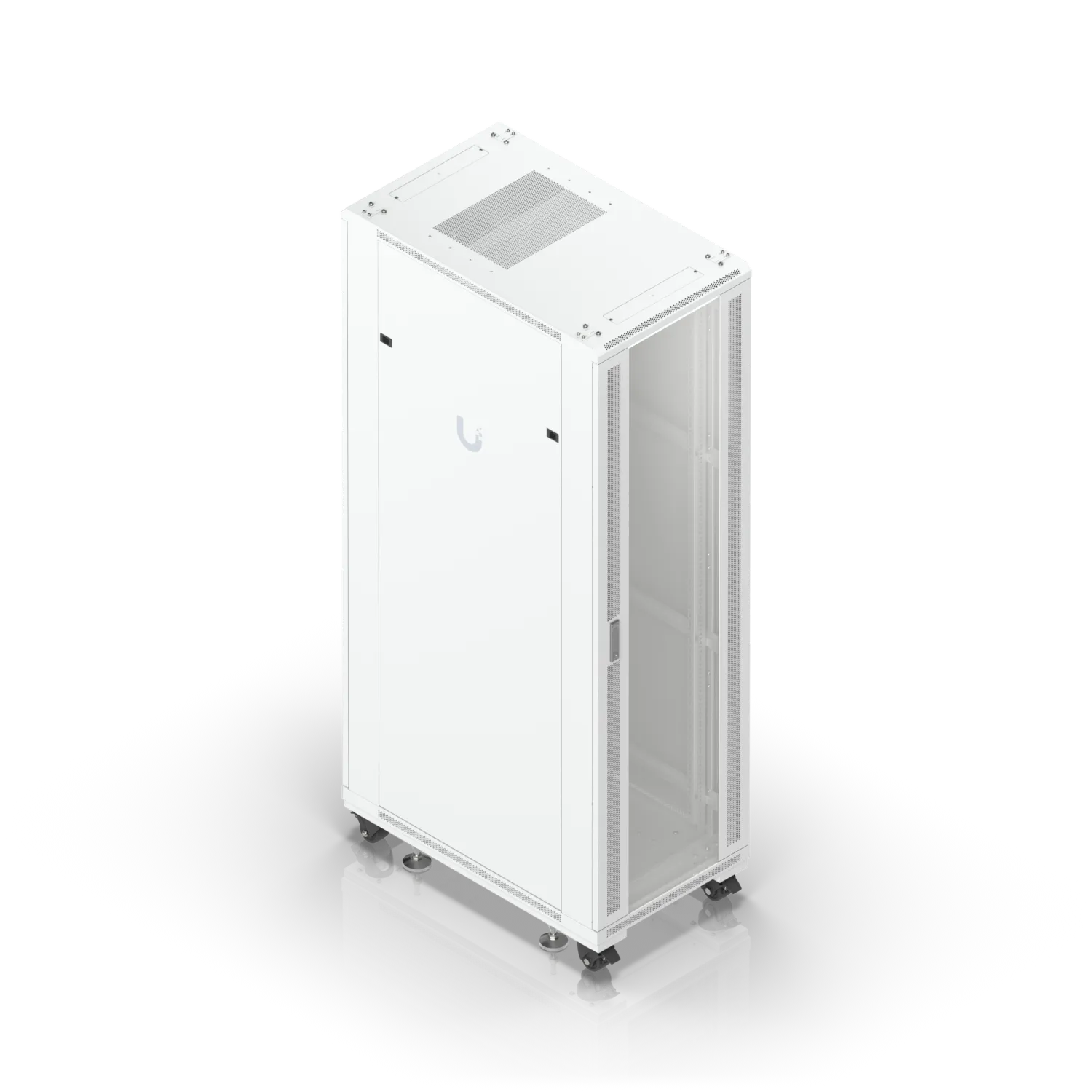 Kit de montaje para rack Ubiquiti UACC-RACK-PM-KIT: gabinete blanco de servidores con puerta sólida, paneles laterales