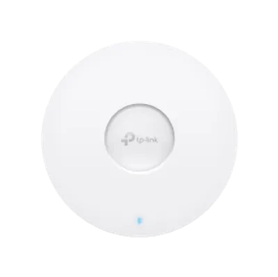 Commutateur TP-Link MS108GP 8 ports Gigabit PoE+ vu de dessus sur fond noir avec logo et voyant LED bleu allumé. Commutateur TP-Link MS108GP 8 ports Gigabit PoE+ vu de dessus sur fond noir avec logo et voyant LED bleu allumé.