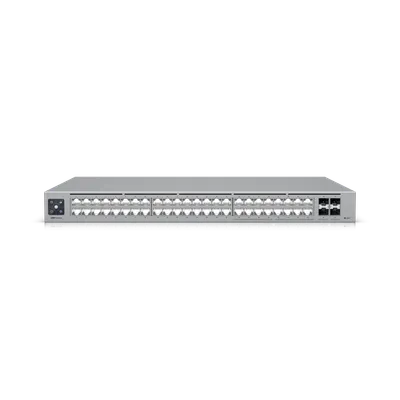 Ubiquiti UniFi Switch USW-Pro-Max-48 mit 48 Ethernet-Ports, LCD-Display und SFP+-Anschlüssen in Frontansicht für Ubiquiti UniFi Switch USW-Pro-Max-48 mit 48 Ethernet-Ports, LCD-Display und SFP+-Anschlüssen in Frontansicht für