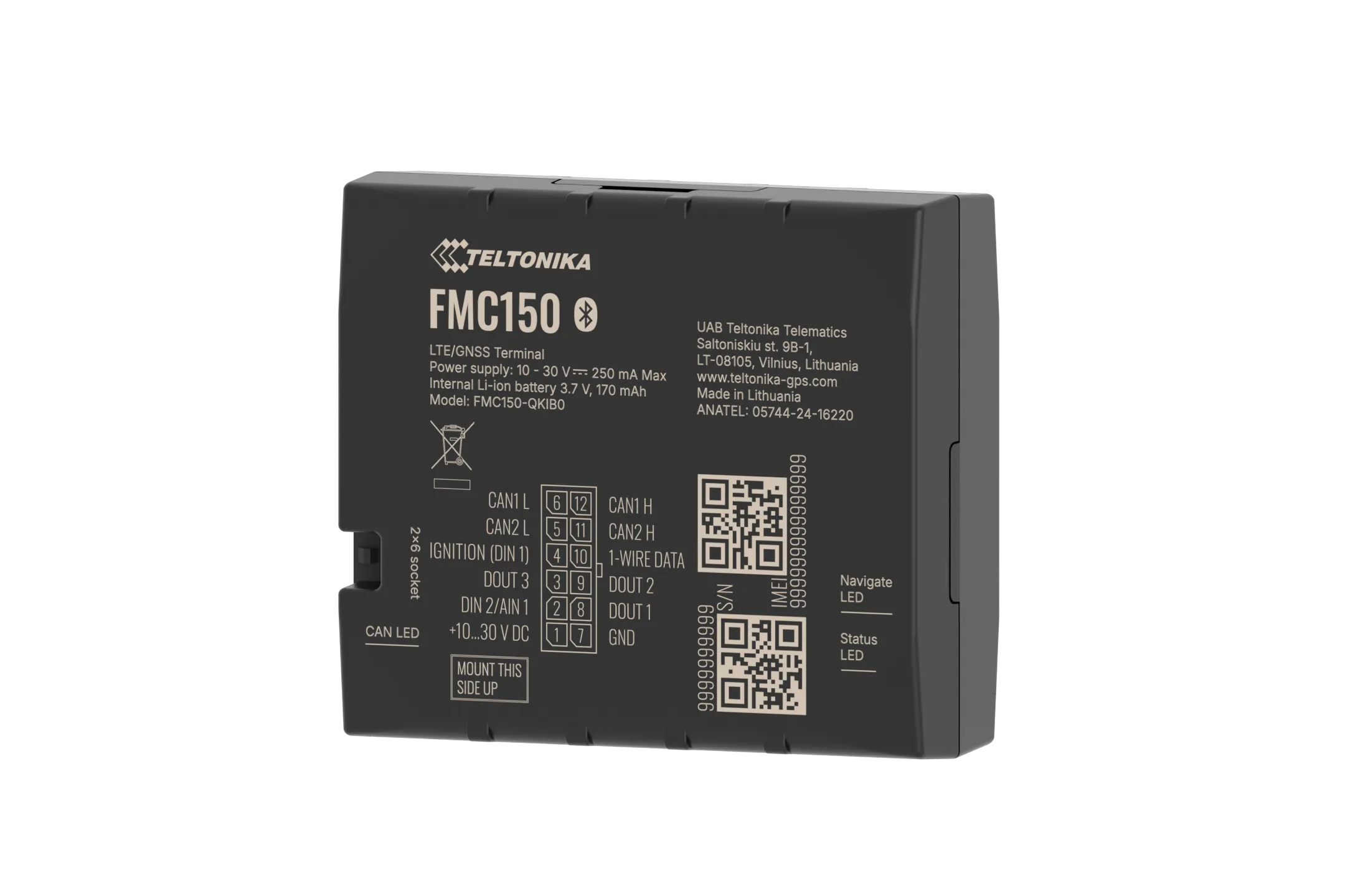 TELTONIKA TELEMATICS FMC150 4G Cat 1 GNSS/GSM/Bluetooth Tracker EMEA APAC TELTONIKA TELEMATICS FMC150 4G Cat 1 GNSS/GSM/Bluetooth Tracker EMEA APAC