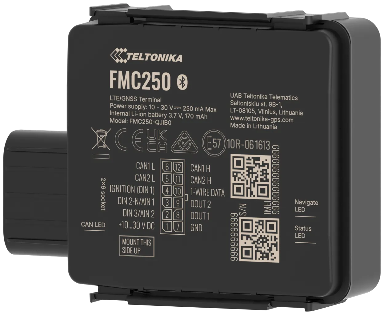 TELTONIKA TELEMATICS FMC150 4G Cat 1 GNSS/GSM/Bluetooth Tracker FMC250 EMEA / APAC Quectel TELTONIKA TELEMATICS FMC150 4G Cat 1 GNSS/GSM/Bluetooth Tracker FMC250 EMEA / APAC Quectel