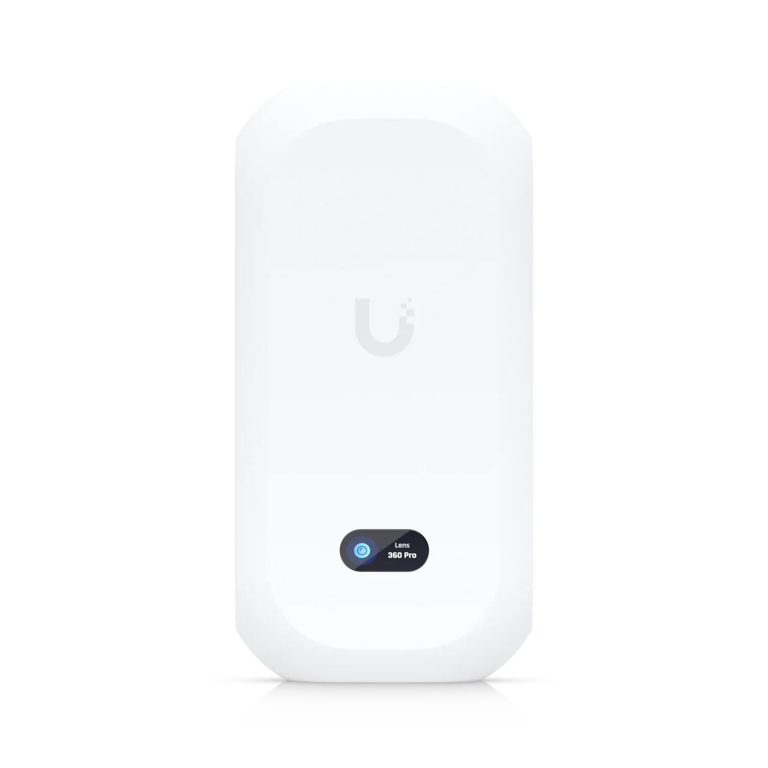 Ubiquiti AI Theta Pro 360-Grad-Kamera mit weißem Gehäuse, Logo und Lens 360 Pro Objektiv für smarte Videoüberwachung.