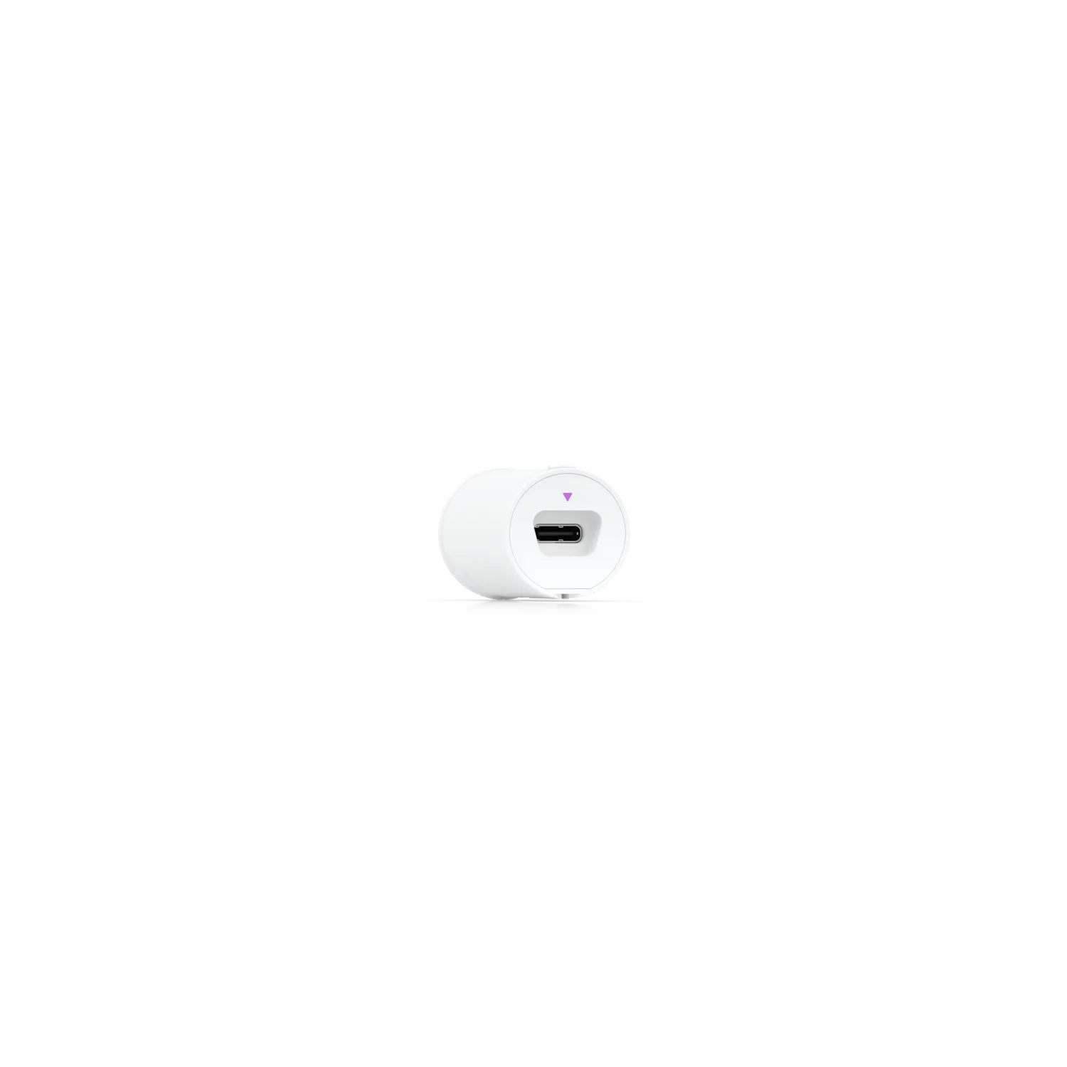Ubiquiti UVC-AI-Theta 360°-Kamera mit 4K-Auflösung in weißer zylindrischer Bauform seitlich liegend mit sichtbarer Ubiquiti UVC-AI-Theta 360°-Kamera mit 4K-Auflösung in weißer zylindrischer Bauform seitlich liegend mit sichtbarer