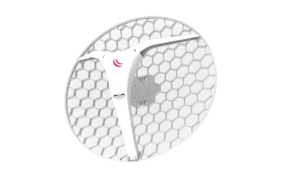 Antena MikroTik RBLHG-5HPnD-XL 27dBi 5GHz con reflector circular y soporte central en kit de 4 unidades para redes Antena MikroTik RBLHG-5HPnD-XL 27dBi 5GHz con reflector circular y soporte central en kit de 4 unidades para redes