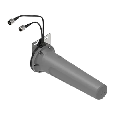 Graue Poynting LoRa/RFID-Tunnelantenne A-HELI-0006-V1-01 mit 13,5dBi Gewinn für 690-960MHz, zylindrisches Gehäuse mit Graue Poynting LoRa/RFID-Tunnelantenne A-HELI-0006-V1-01 mit 13,5dBi Gewinn für 690-960MHz, zylindrisches Gehäuse mit